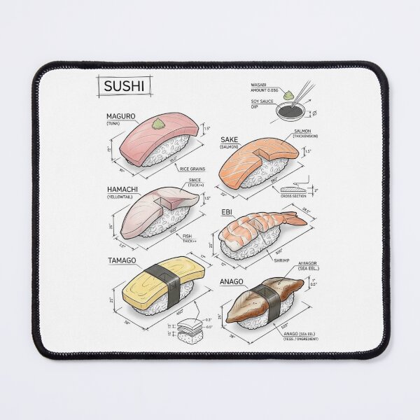 Item preview, Japanese Sushi - Technical Drawing designed and sold by Rhu Creations.