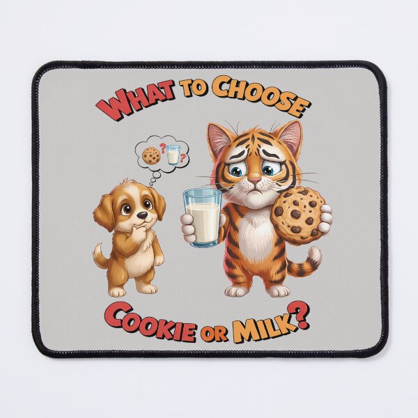 Item preview, What to Choose – Cookie or Milk? Cute Cookie Cereal Funny Breakfast Design designed and sold by Art-Arcade6.