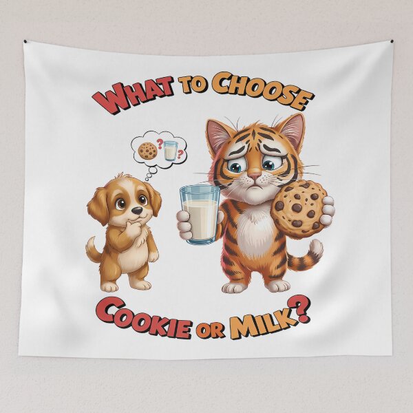 Item preview, What to Choose – Cookie or Milk? Cute Cookie Cereal Funny Breakfast Design designed and sold by Art-Arcade6.