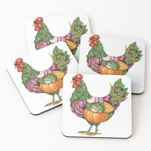Item preview, Vegetable Chicken Botanical Farm Illustration designed and sold by Teenidesign .