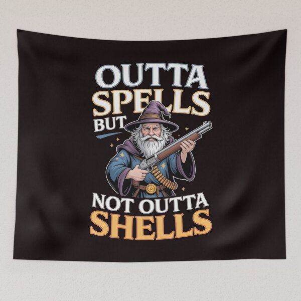 Item preview, Outta Spells But Not Outta Shells – Sarcasm Fantasy Meme Design designed and sold by Redgiant87x.