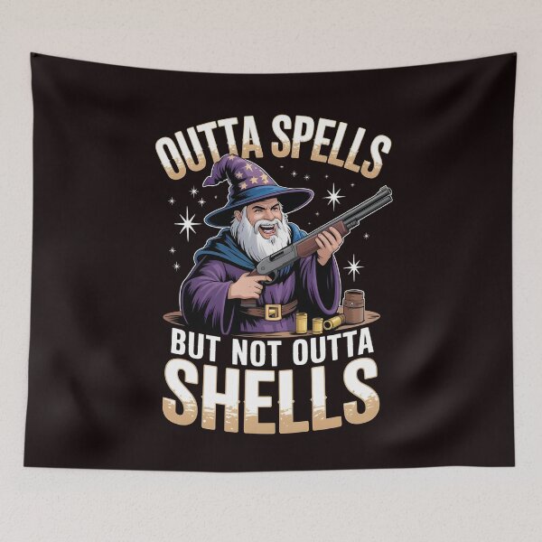 Item preview, Outta Spells But Not Outta Shells – Fantasy Meme With Wizard Humor designed and sold by Redgiant87x.