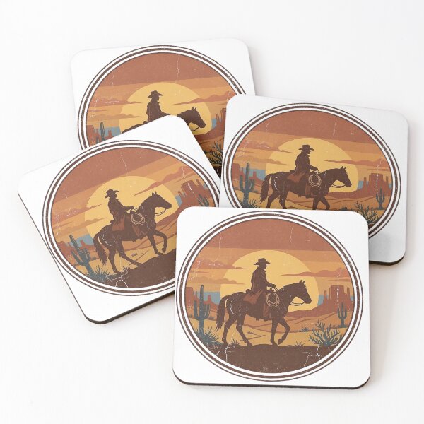Item preview, Retro Cowboy Sunset T-Shirt, Western Desert Aesthetic, Vintage 70s Style, Rodeo Fan Gift, Country Music Lover designed and sold by StickersPhotoPaintings.