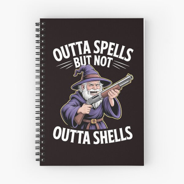 Item preview, Outta Spells But Not Outta Shells – Sarcastic Funny Wizard Meme designed and sold by Redgiant87x.