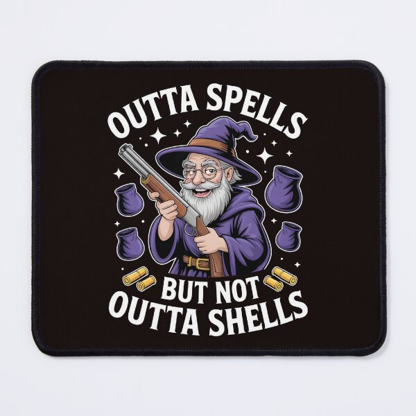 Item preview, Outta Spells But Not Outta Shells – Fantasy Meme Wizard Joke designed and sold by Redgiant87x.