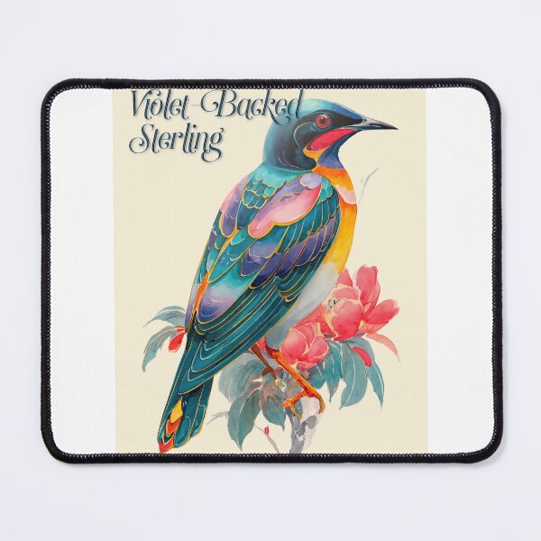 Item preview, Violet-Backed Starling – Exotic Beauty in Bloom designed and sold by ForeverPrintsOK.
