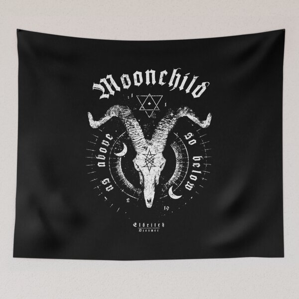 Item preview, As Above So Below – Moon Child Goat Occult Gothic Hermetic Design designed and sold by eldritchdreamer.