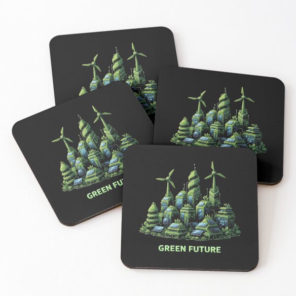 Item preview, Green Future Solarpunk City Skyline Vector designed and sold by FiveBlessings.