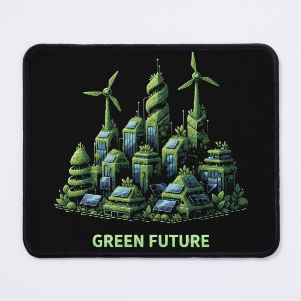 Item preview, Green Future Solarpunk City Skyline Vector designed and sold by FiveBlessings.
