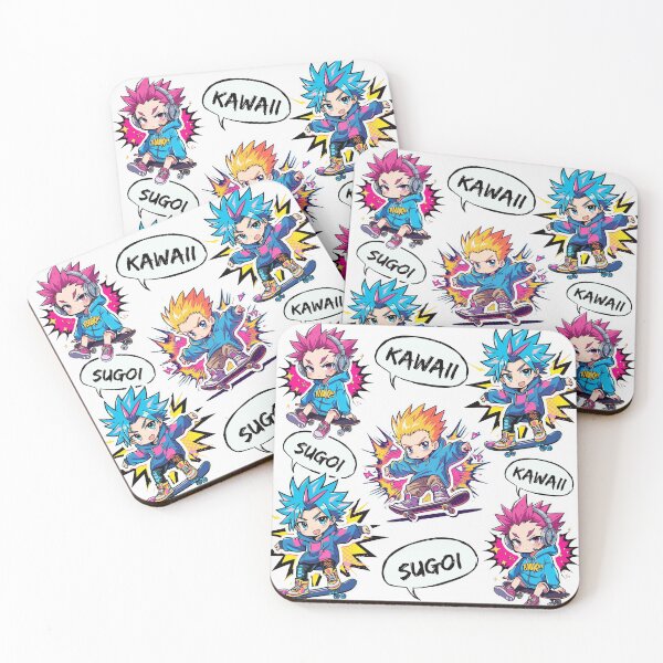 Item preview, Kawaii Anime Skateboard Boy – Cute Chibi Skater Streetwear Japanese Style designed and sold by Animepopstudio.