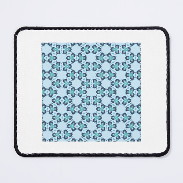 Item preview, Blue Kaleidoscopic Floral Lattice Seamless Pattern designed and sold by erdmandevon.