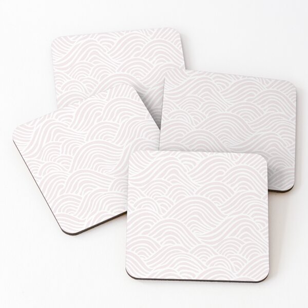 Item preview, Coastal Japandi Minimalist Ocean Sea Waves In Dusty Pink On White  designed and sold by EliveraDesigns.
