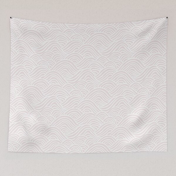 Item preview, Coastal Japandi Minimalist Ocean Sea Waves In Dusty Pink On White  designed and sold by EliveraDesigns.