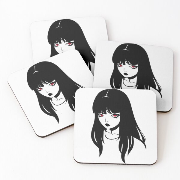 Item preview, emily the strange girl anime cartoon face goth designed and sold by Marshmalloww.