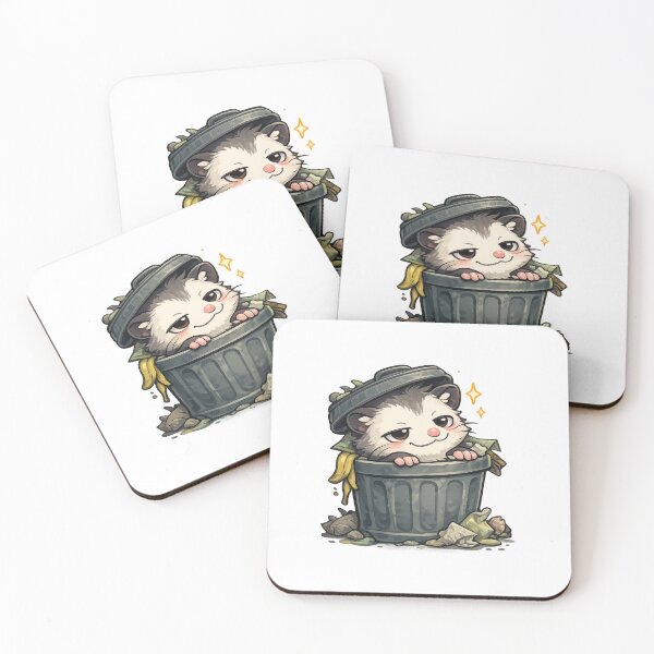 Item preview, Dumpster Possum Kawaii Sticker (Cute Trash Panda Gremlin designed and sold by jgvisualarts.