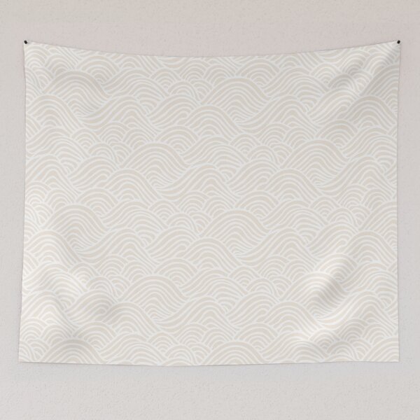 Item preview, Coastal Japandi Minimalist Ocean Sea Waves In Ivory On White  designed and sold by EliveraDesigns.