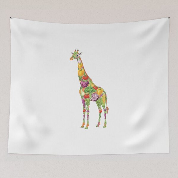 Item preview, Vegetable Giraffe Botanical Animal Illustration designed and sold by Teenidesign .