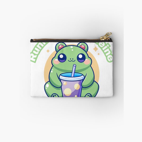 Item preview, Running on Caffeine Frog Sticker – Cute Coffee Frog Meme designed and sold by DigitalMediaHub.