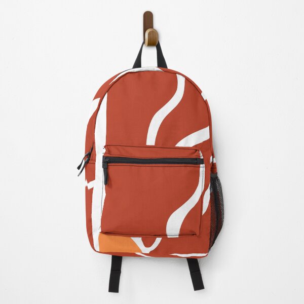 Item preview, Abstract artwork with bold red irregular shapes and white wavy lines designed and sold by Artify Walls.