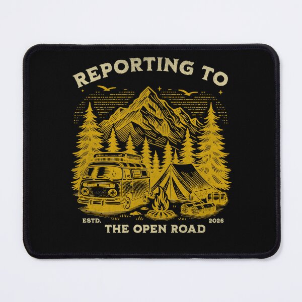 Item preview, Funny Retired 2026 - I Report To The Open Road - RV Van Life Badge designed and sold by aga4kids.