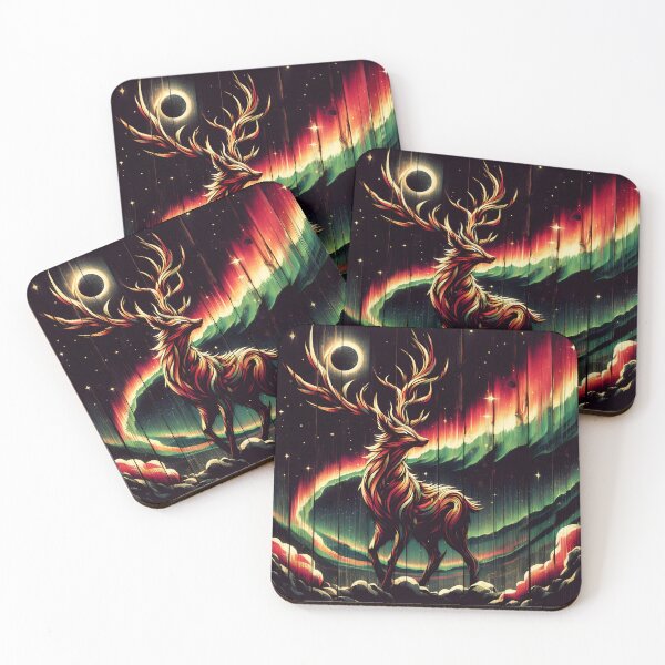 Item preview, Wood Texture Northern Lights Deer, Ai Generated Art   designed and sold by ACC .