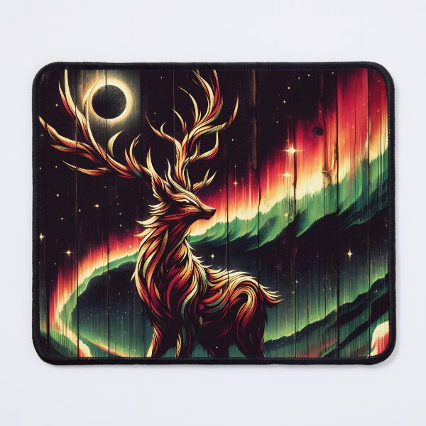 Item preview, Wood Texture Northern Lights Deer, Ai Generated Art designed and sold by ACC .