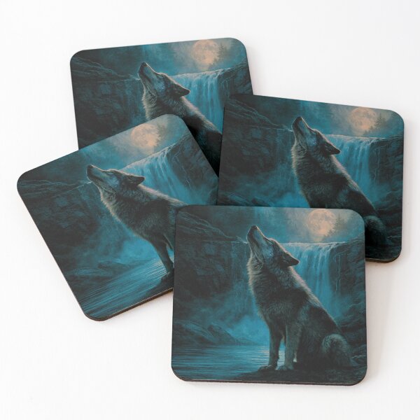 Item preview, Howling Wolf and Moon designed and sold by NicolasGlowArt.