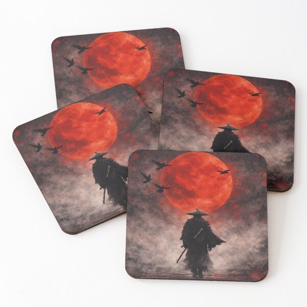 Item preview, Lone Ronin Walking Beneath a Red Moon designed and sold by walex-jed.