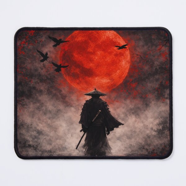 Item preview, Lone Ronin Walking Beneath a Red Moon designed and sold by walex-jed.