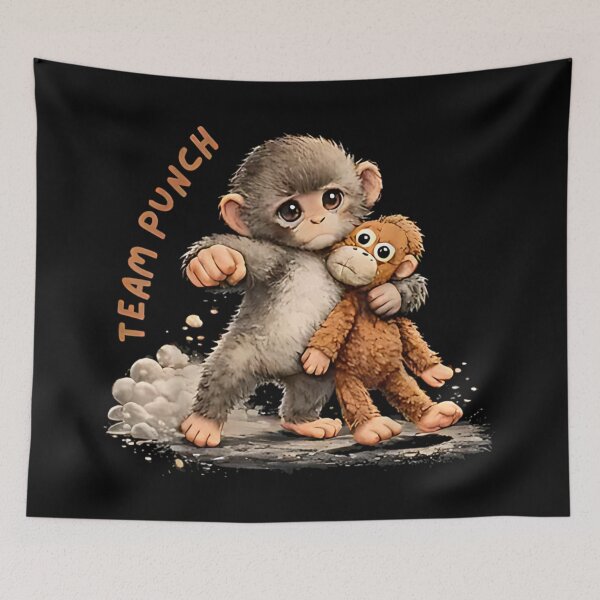 Item preview, Team Punch Cute Monkey Plush Funny Cartoon Animal designed and sold by WilliaMaler.