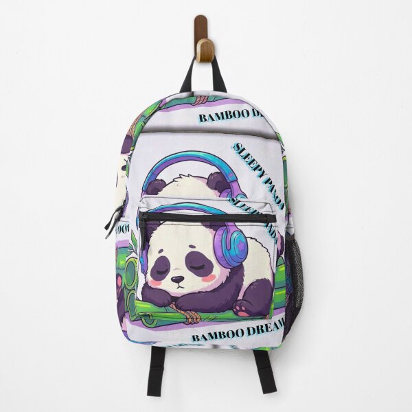 Item preview, Sleepy Panda Lo-Fi Vibes - Cute Panda with Headphones on Bamboo designed and sold by WittyWear Designs.