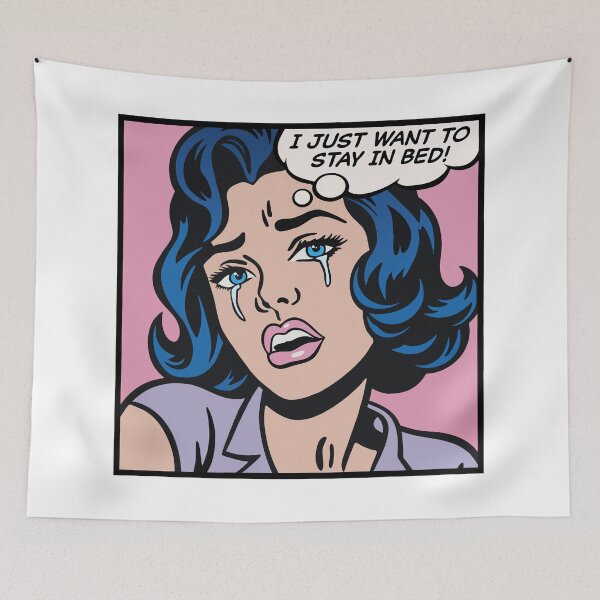 Item preview, I just want to stay in bed! pop art girl designed and sold by PaulSDesign.