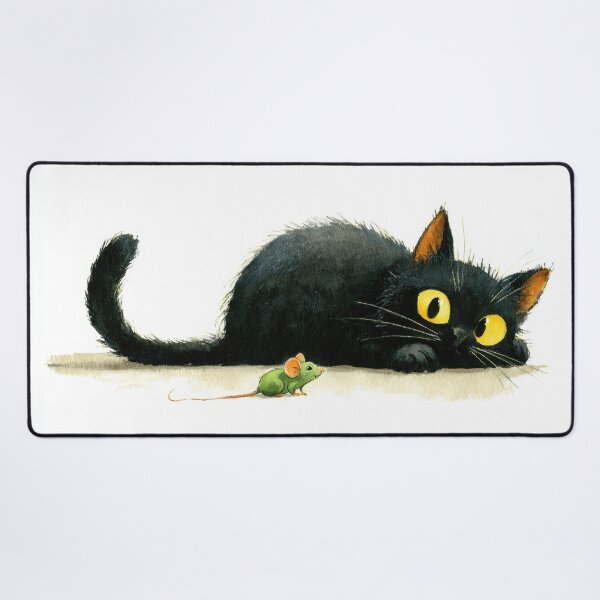 Item preview, Black cat and green mouse encounter designed and sold by anytka.