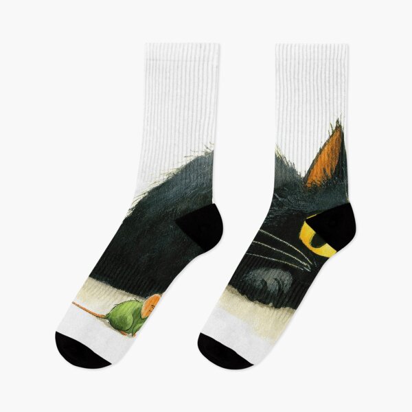 Item preview, Black cat and green mouse encounter designed and sold by anytka.