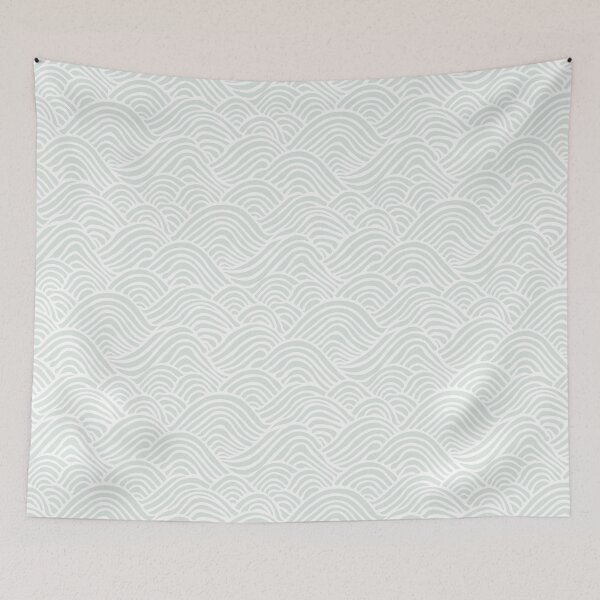Item preview, Coastal Japandi Minimalist Ocean Sea Waves In Light Mint Green designed and sold by EliveraDesigns.