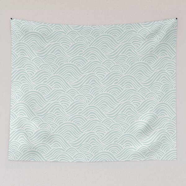 Item preview, Coastal Japandi Minimalist Ocean Sea Waves In Light Seafoam Green  designed and sold by EliveraDesigns.