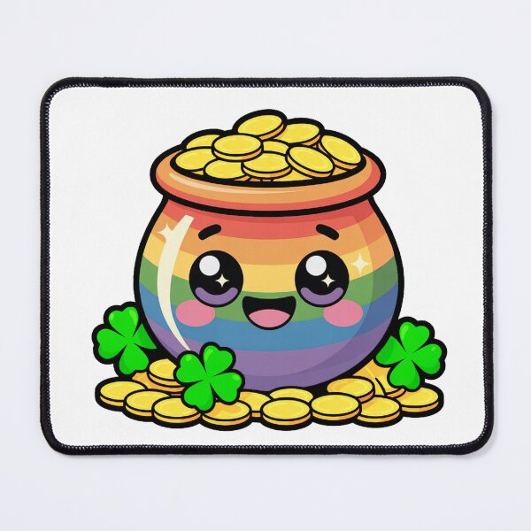 Item preview, Magical Clover Treasure Rainbow Pot designed and sold by YounexxART.