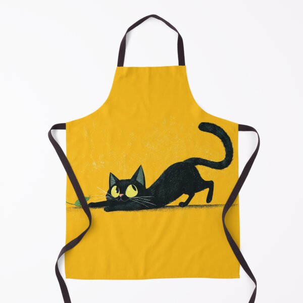 Item preview, Black cat and mouse on yellow ground designed and sold by anytka.