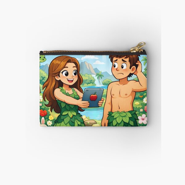Item preview, Modern Eden | Eve Offering Apple Tablet | Cartoon Adam and Eve Tech Satire designed and sold by SergioMiklos.