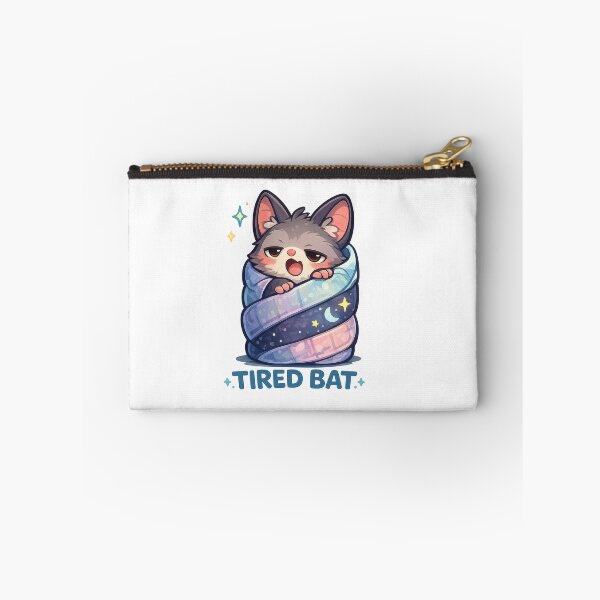 Item preview, Tired Bat Kawaii Sticker (Sleepy Burrito Blanket Night Owl) designed and sold by jgvisualarts.