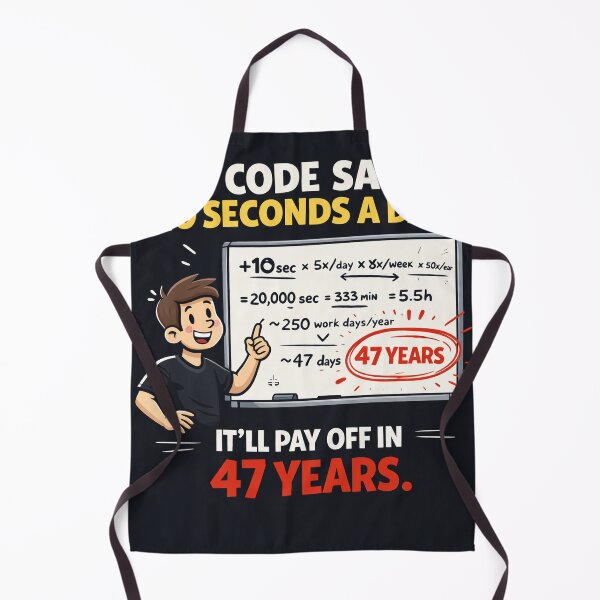 Item preview, My Code Saves 10 Seconds a Day It'll Pay Off in 47 Years - Programmer Math Humor designed and sold by UniTeeLab.