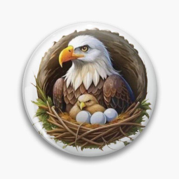 Item preview, Bald Eagle Nest With Eggs Wildlife Illustration designed and sold by HayatDesigns19.