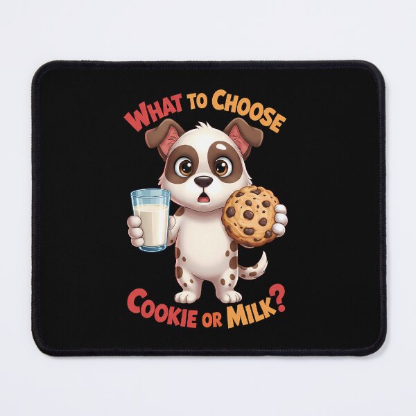 Item preview, What to Choose – Cookie or Milk? Funny Cookie Cereal Dog Design designed and sold by Art-Arcade6.