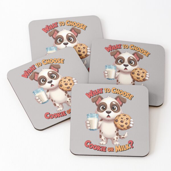 Item preview, What to Choose – Cookie or Milk? Funny Cookie Cereal Dog Design designed and sold by Art-Arcade6.