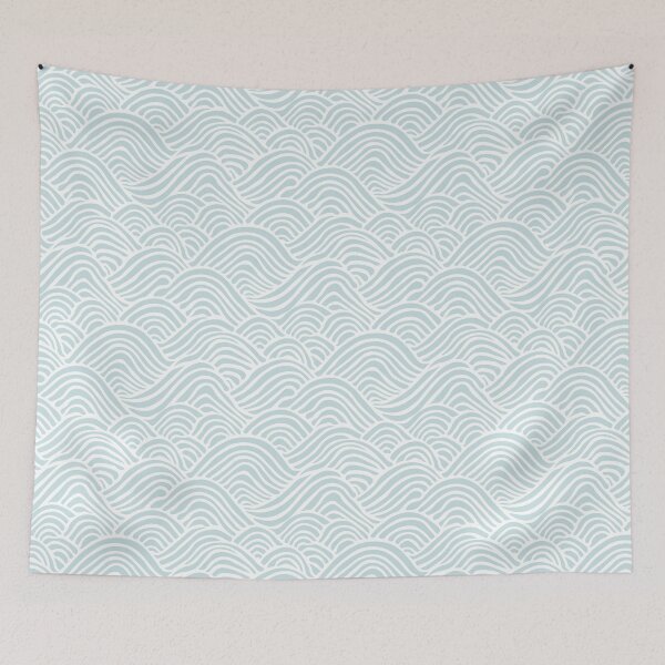 Item preview, Coastal Japandi Minimalist Ocean Sea Waves In Soft Turquoise  designed and sold by EliveraDesigns.