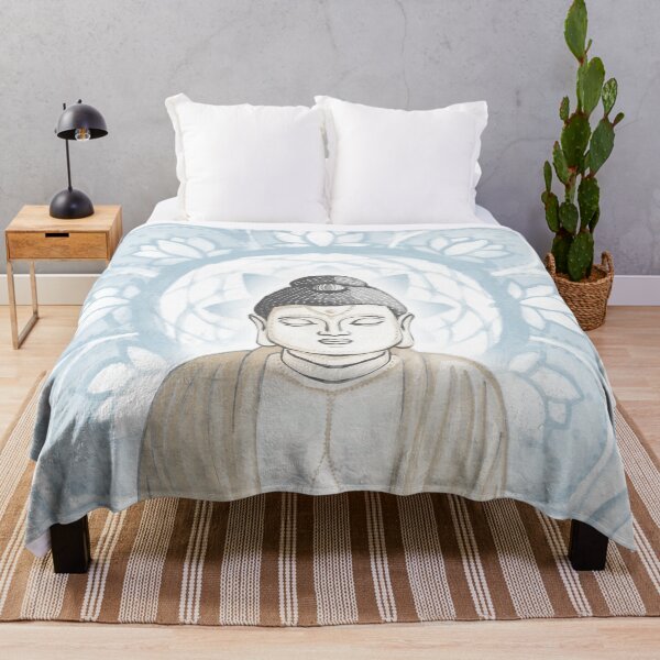 Item preview, Buddha Padma Watercolor - Dove Slate Dove - Sky Halo designed and sold by Irene Estelle.