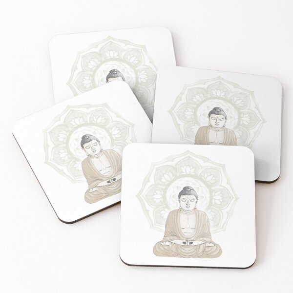 Item preview, Buddha Padma Watercolor - Dove Slate Dove - Tea Halo designed and sold by Irene Estelle.