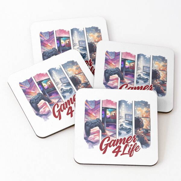 Item preview, Gamer 4 Life – Stylized 4-Panel Gaming Poster | Modern Retro Digital Art designed and sold by Wawan35200.