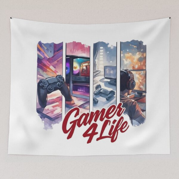 Item preview, Gamer 4 Life – Stylized 4-Panel Gaming Poster | Modern Retro Digital Art designed and sold by Wawan35200.