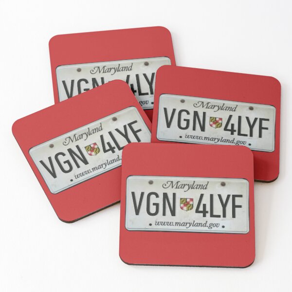 Item preview, Vegan For Life Maryland License Plate designed and sold by coodoosandco.